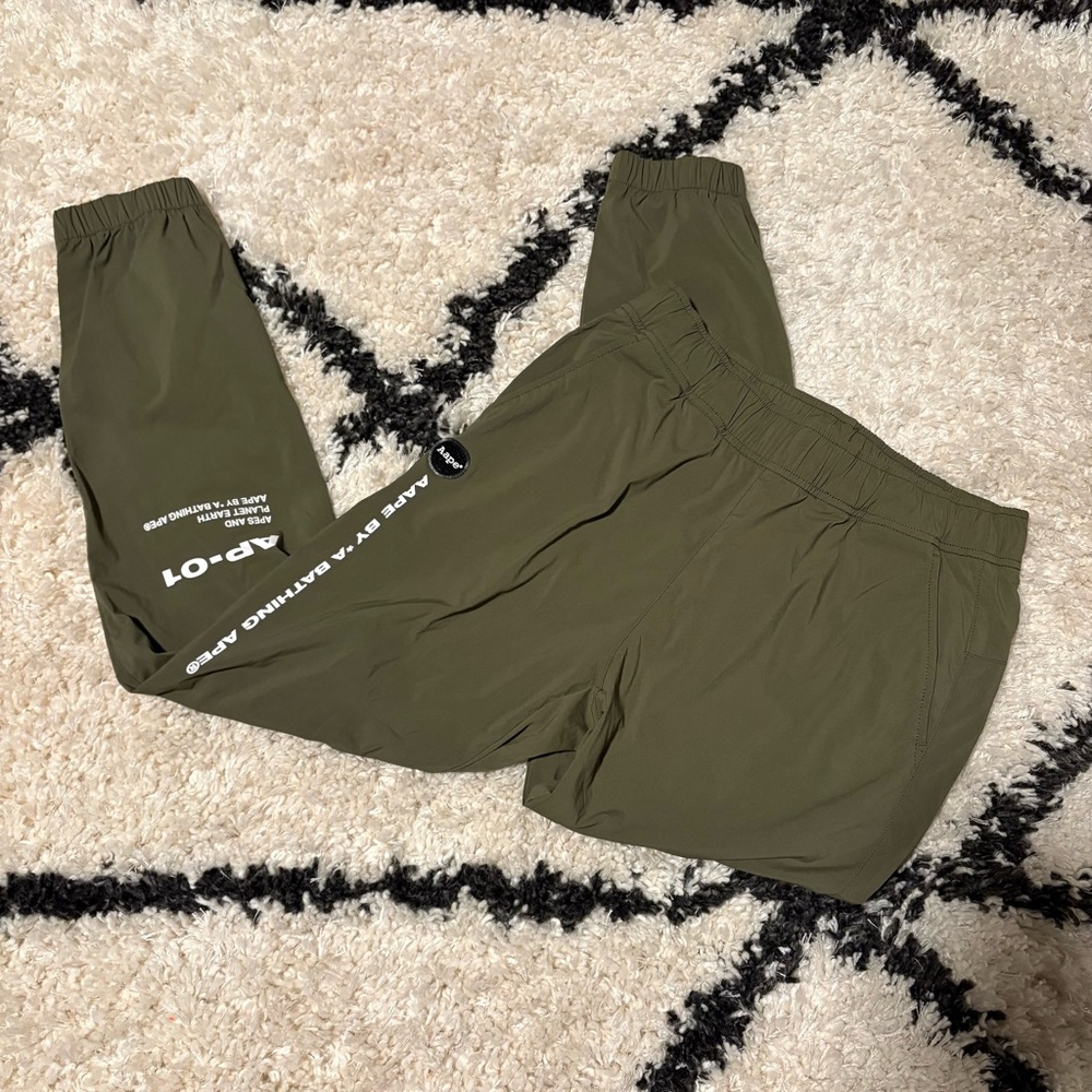 Bape AAPE Green Nylon Joggers Men's Small